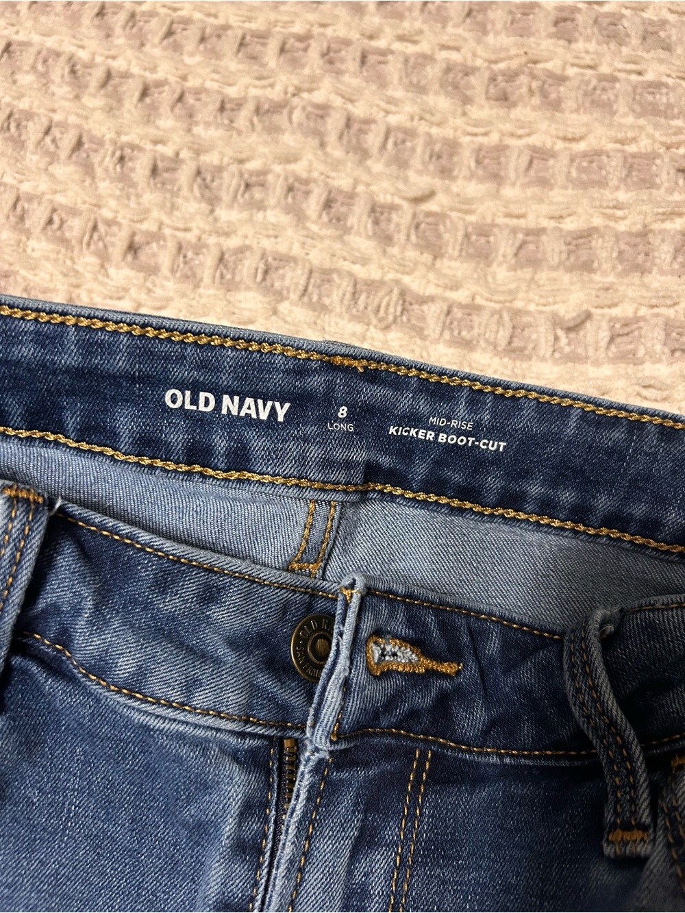 Old Navy Blue Mid-Rise Kicker Boot-Cut Jeans